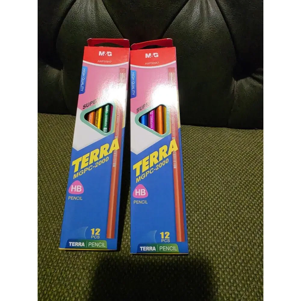 Set of 24 Triangular Shaped Pencils various colors metallic tone NIB (2 pkgs/12)